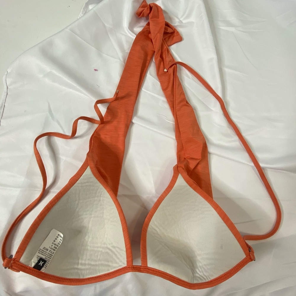 Hurley womens bikini halter top pink large tie - Picture 7 of 8